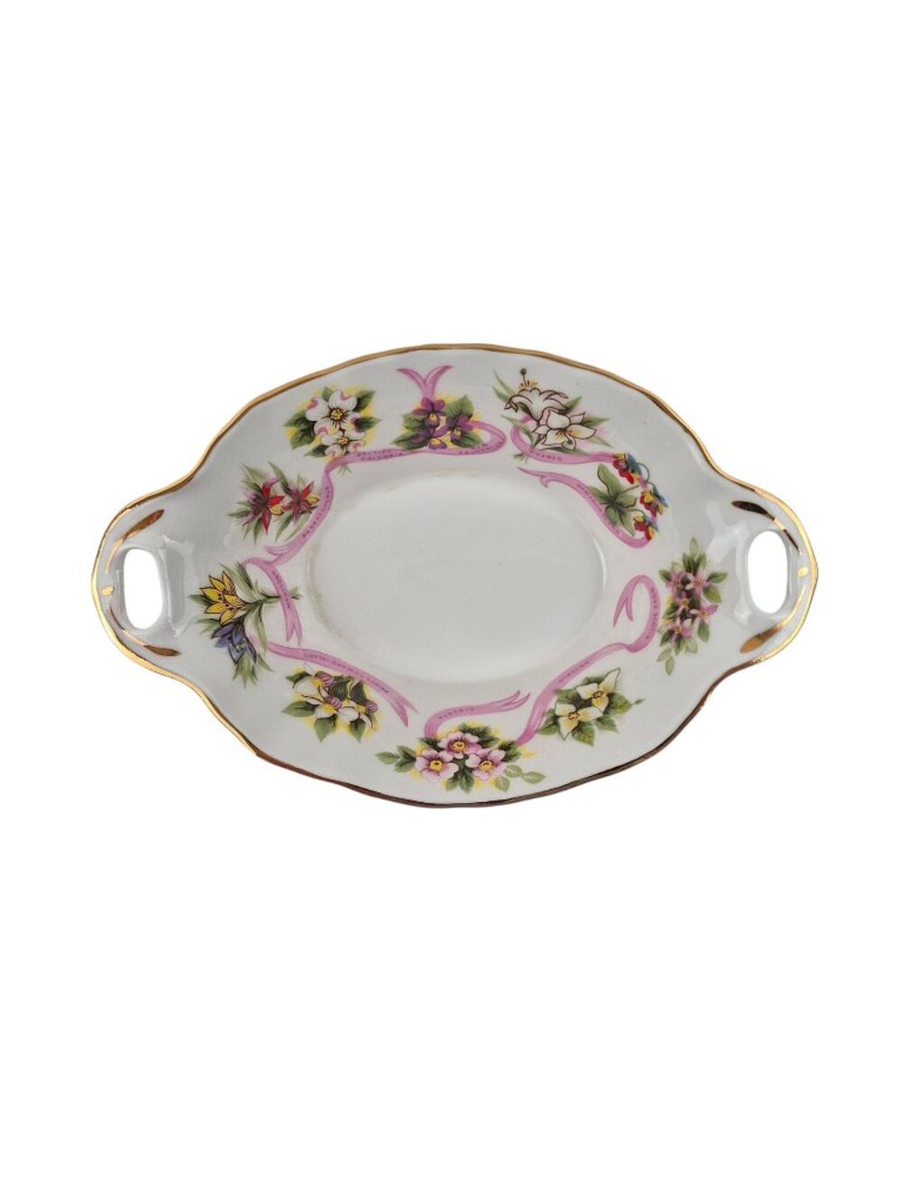 Royal Albert Our Emblems Dear Bone China Trinket Dish Floral Gold Trim Vintage